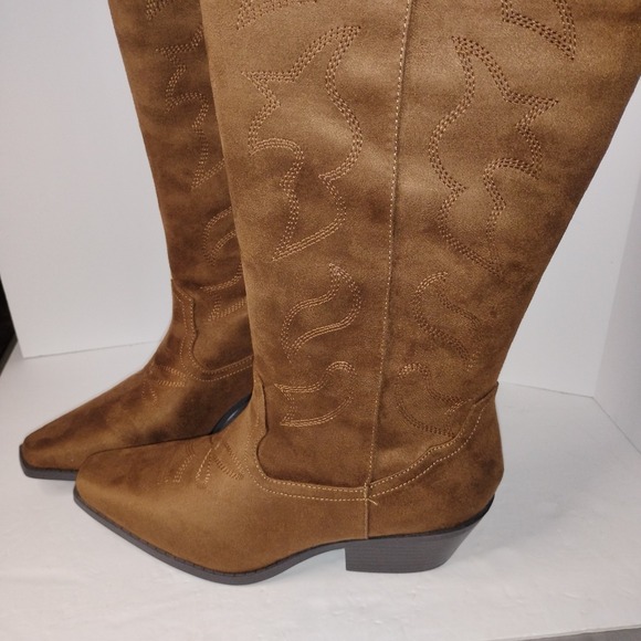 Soda Zahara Boots Tan Western Size 9 Cowgirl Rodeo Tall Knee High - Picture 14 of 16